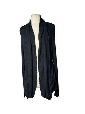 LAmade‎ Thermal Open Front Pocket Cardigan SZ S Black